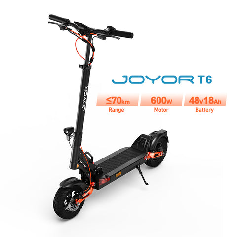 JOYOR T6 Adult Electric Scooter 600W Motor 48V18AH Battery Foldable Electric Scooter 10 inch Off Road Tire City Scooter