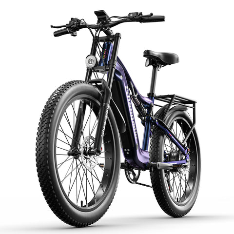 Shengmilo-MX03 Electric Bike for Adults, 1000W Peak BAFANG Motor, 48V 17.5Ah 840Wh Samsung Battery, 26" Fat Tire Electric Mountain Bicycle, 7-Speed, Dual Disc Brakes, Full Suspension