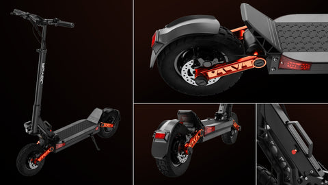 JOYOR S10-S-Z adult electric scooter, 1000W * 2 dual drive motors, 60V 18AH battery, range of 75 kilometers, 10 inch off-road tires, foldable