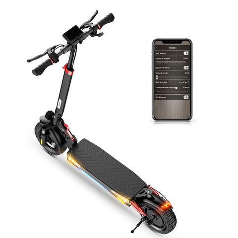 iScooter-iX3 800W Powerful Electric Scooter 40KM Range 10inch Off Road Tire Electric Kick Scooter 10Ah 40KM/H Scooter for Adults