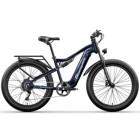 Shengmilo-MX03 Electric Bike for Adults, 1000W Peak BAFANG Motor, 48V 17.5Ah 840Wh Samsung Battery, 26" Fat Tire Electric Mountain Bicycle, 7-Speed, Dual Disc Brakes, Full Suspension