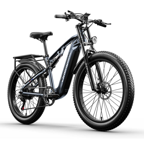 Shengmilo-MX05 Electric Bicycle, 26" Fat Tire, 3 Riding Modes, 500W Motor peak 1000W, 48V 17.5Ah Removable SAMSUNG Battery, Dual Disc Brakes, Full Suspension