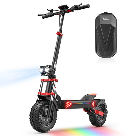 iScooter-iX8 Electric Scooter, 2*1200W Motor, 48V 20AH Battery, 12-inch Tire, Dual Hydraulic Disc Brakes, Front & Rear Suspension