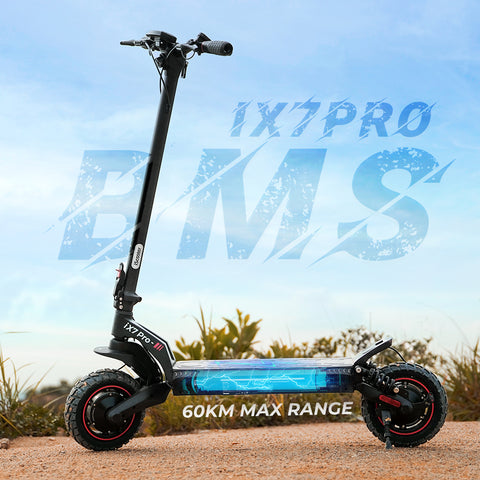 iScooter-iX7 pro Electric Scooter 2000W Dual Motor 48V 15.6Ah 60 KM/H 10 Inch Off-road Tire with APP Foldable Electric Scooters