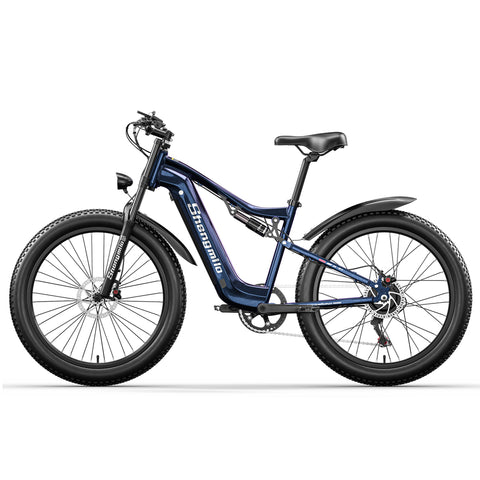 Shengmilo-MX03 Electric Bike for Adults, 1000W Peak BAFANG Motor, 48V 17.5Ah 840Wh Samsung Battery, 26" Fat Tire Electric Mountain Bicycle, 7-Speed, Dual Disc Brakes, Full Suspension